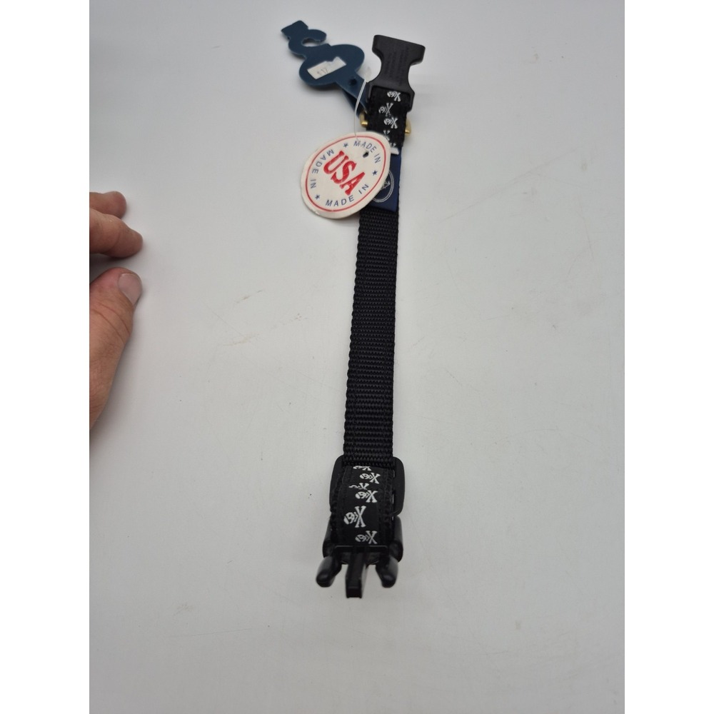 Leather Man Ltd. Essex, CT Canvas Pet Dog Collar USA Made Skull & Cross bones - Picture 4 of 7